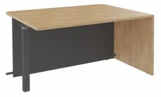 Banque d'accueil Module d'extrémité PMR OLA - L140 x H72,5 x P115 cm - structure carbone, plateau chêne clair