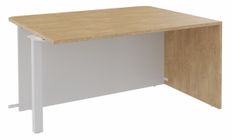 Banque d'accueil Module d'extrémité PMR OLA - L140 x H72,5 x P115 cm - structure blanc perle, plateau chêne clair