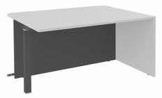 Banque d'accueil Module d'extrémité PMR OLA - L140 x H72,5 x P115 cm - structure carbone, plateau blanc perle