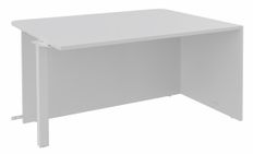 Banque d'accueil Module d'extrémité PMR OLA - L140 x H72,5 x P115 cm - structure blanc perle, plateau blanc perle