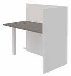 Banque d'accueil Retour direct haut OLA - L82,5 x H112 x P62,5 cm - structure blanc perle, plateau chêne gris