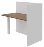 Banque d'accueil Retour direct haut OLA - L122,5 x H112 x P62,5 cm - structure blanc perle, plateau noyer