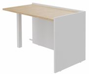 Banque d'accueil Retour direct bas OLA - L122,5 x H75,5 x P62,5 cm - structure blanc perle, plateau chêne clair