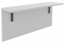 Tablette pour banque d'accueil OLA - réglable en hauteur - L100 x P30 cm - equerre carbone (A positionner sur module haut ou retour direct haut) - blanc perle