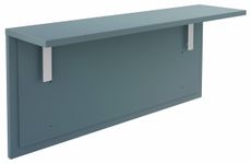 Tablette pour banque d'accueil OLA - réglable en hauteur - L120 x P30 cm - equerre blanche (A positionner sur module haut ou retour direct haut) - bleu argile