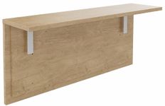 Tablette pour banque d'accueil OLA - réglable en hauteur - L140 x P30 cm - equerre blanche (A positionner sur module haut ou retour direct haut) - chêne clair