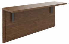 Tablette pour banque d'accueil OLA - réglable en hauteur - L140 x P30 cm - equerre carbone (A positionner sur module haut ou retour direct haut) - noyer