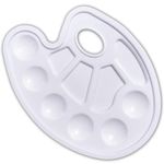 Cléopâtre - Palette de peinture en plastique ovale - blanche