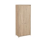 Armoire haute MAMBO - L80 x H187 x P46 - 2 portes - Chêne Sonoma/blanc