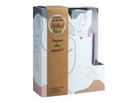 Parure de bureau en carton Abstract Faces - 4 pièces