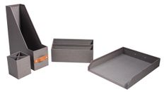 Carpentras Reborn - Parure de bureau - 4 pièces - gris