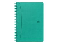 Oxford Signature - Cahier à spirale A5 - 160 pages - petits carreaux - turquoise