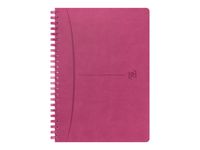 Oxford Office Signature - Carnet de notes à spirale - A5 - petits carreaux (5x5mm) - 160 pages - fuchsia