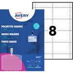 Avery - 25 Badges à clip + 32 étiquettes imprimables - 60 x 90 mm