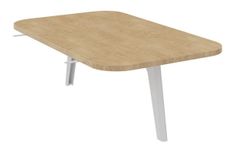 Table d'extension ou intermédiare ILO - L67xP114 cm - pieds blanc - structure chêne clair