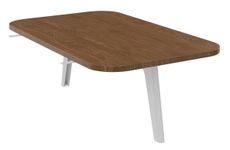 Table d'extension ou intermédiare ILO - L67xP114 cm - pieds blanc - structure noyer