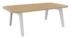 Table basse ILO - L114xP67xH39 cm - pieds blanc - finition chêne clair