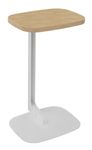 Gueridon ILO - L40xP30xH66cm - pieds blanc - finition chêne clair