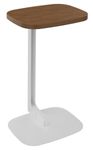 Gueridon ILO - L40xP30xH66cm - pieds blanc - finition noyer