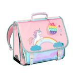 Cartable Licorne Arc-en-ciel 38 cm - 2 compartiments - avec porte-clés pop-it - Viquel