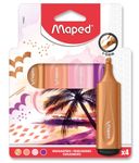 Maped Fluo'peps - Pack de 4 surligneurs - mix 2 pastel et 2 glitter - différents modèles disponibles