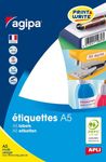 Apli Agipa - Etui A5 - 192 Étiquettes blanches multi-usages - 70 x 37 mm - coins droits - réf 100313