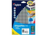 Apli Agipa - Etui A5 - 2940 Pastilles noires - diamètre 8 mm - réf 114307