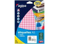 Apli Agipa - Etui A5 - 2940 Pastilles roses - diamètre 8 mm - réf 114308