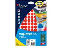 Apli Agipa - Etui A5 - 960 Pastilles rouges - diamètre 15 mm - réf 114313