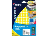 Apli Agipa - Etui A5 - 960 Pastilles jaunes - diamètre 15 mm - réf 114314