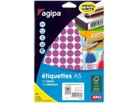 Apli Agipa - Etui A5 - 960 Pastilles mauves - diamètre 15 mm - réf 114316