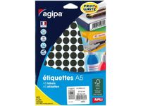 Apli Agipa - Etui A5 - 960 Pastilles noires - diamètre 15 mm - réf 114317