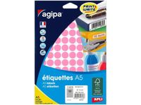 Apli Agipa - Etui A5 - 960 Pastilles roses - diamètre 15 mm - réf 114318