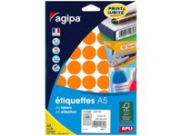 Apli Agipa - Etui A5 - 400 Pastilles oranges - diamètre 24 mm - réf 114325