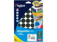 Apli Agipa - Etui A5 - 400 Pastilles noires - diamètre 24 mm - réf 114327