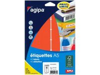 Apli Agipa - Etui A5 - 120 Étiquettes rouges multi-usages - 32 x 70 mm - réf 114351