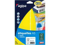 Apli Agipa - Etui A5 - 120 Étiquettes jaunes multi-usages - 32 x 70 mm - réf 114351