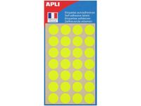 Apli Agipa - 140 Pastilles adhésives - jaune fluo - diamètre 15 mm - réf 111862