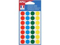 Apli Agipa - 140 Pastilles adhésives en plastique - couleurs assorties - diamètre 15 mm - réf 112849