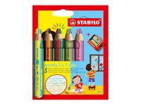 STABILO woody 3 in 1 duo - pack de 5 crayons de couleur - couleurs assorties