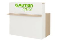 Banque d'accueil droite personnalisable ZOOM - L120 cm - chêne structuré