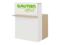 Banque d'accueil droite personnalisable ZOOM - L80 cm - chêne structuré