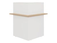 Banque d'accueil en angle à 90° ZOOM - L85 x H74 x P85 - chêne structuré