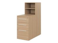 Bloc de rangement ZOOM - chêne structuré - 3 tiroirs dont 1 tiroir pour dossiers suspendus