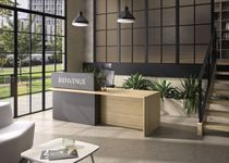 Banque d'accueil droite personnalisable ZOOM - L120 cm - chêne bocage