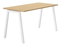 Bureau CONNEXION - 180 cm - Pieds métal - Chêne/blanc