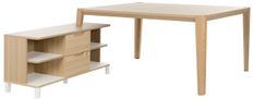 Bureau avec retour ABSOLU - 160 cm - Pieds bois - Chêne structuré