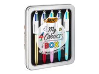 BIC MY 4 COULEURS BOX - Pack de 5 stylos à bille 4 couleurs - couleurs assorties