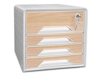 CEP Smoove - Module de classement 4 tiroirs - blanc/hêtre