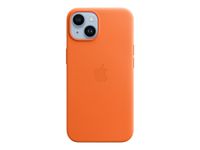 Apple - coque de protection en cuir avec MagSafe pour iPhone 14 - orange
